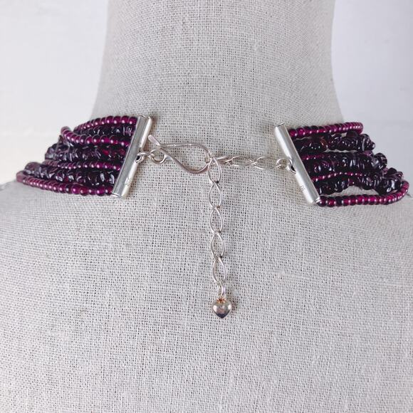 Jay King DTR Garnet Gemstone Multi Strand Sterling Silver Beaded Necklace Signed - Picture 12 of 12